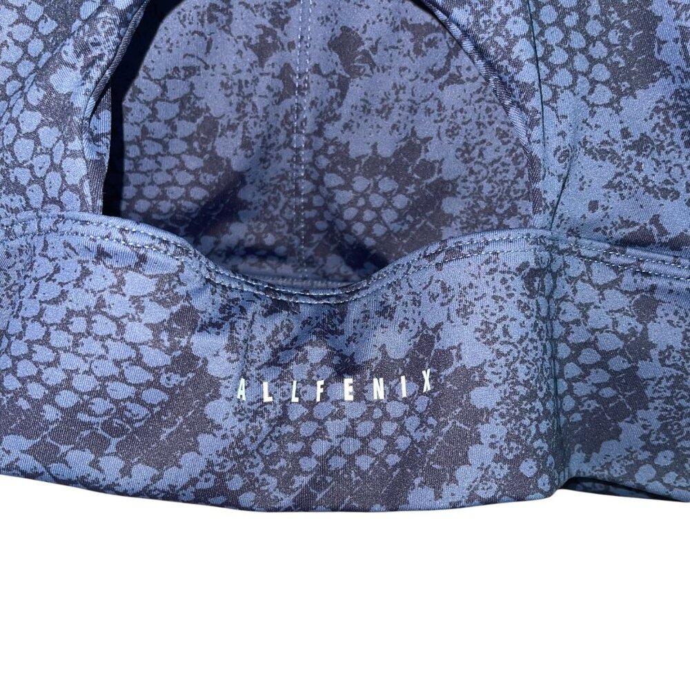 All Fenix Womens Sports Bra Size Large Gray Snake Print Long Stretch Athleisure - Picture 4 of 7